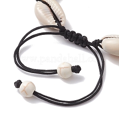 3Pcs 3 Colors Natural Shell Braided Bead Bracelets Set&nbsp;BJEW-JB10111