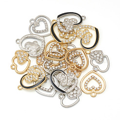 24Pcs 3 Styles 2 Colors Alloy with Crystal Rhinestone Pendants&nbsp;ALRI-TA0001-23