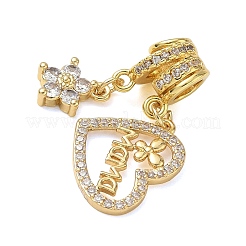 Mother's Day Brass Micro Pave Clear Cubic Zirconia Pendants&nbsp;CU-CBA4231-01A-G