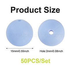 50Pcs Food Grade Eco-Friendly Silicone Beads&nbsp;SIL-TA0002-89H