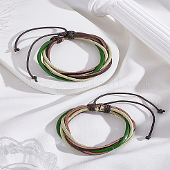 1Pc PU Leather Multi-strand Braided Bracelets for Women Men&nbsp;BJEW-LP0003-38
