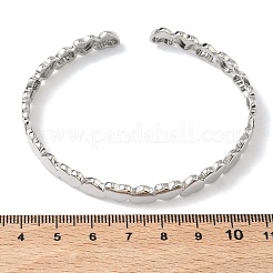 Heart Brass Cuff Bangles for Women&nbsp;BJEW-C144-01B-P