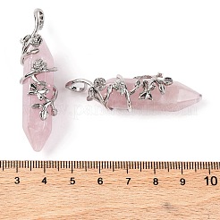 Natural Rose Quartz Double Terminal Pointed Pendants&nbsp;G-C144-03P-06