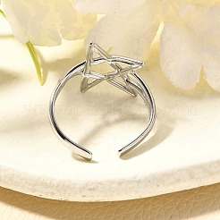 304 Stainless Steel Open Cuff Rings for Women&nbsp;RJEW-R010-05S