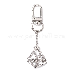 Stainless Steel Macrame Chain Pouch Round Natural Lapis Lazuli & Amethyst & Green Aventurine & Carnelian & Rose Quartz Holder Pendant Decorations&nbsp;HJEW-JM02050-02