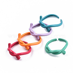Spray Painted Brass Cuff Rings&nbsp;RJEW-S045-113-NR