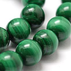 Grade A Natural Malachite Bead Strands&nbsp;G-O143-10-8mm