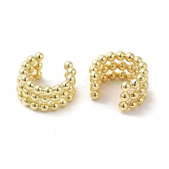 Rack Plating Brass Triple Lines Cuff Earrings&nbsp;EJEW-D073-05G