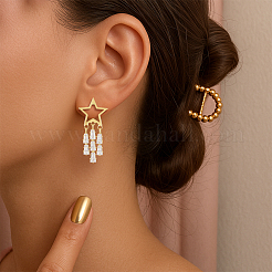 2 Pairs 2 Colors Alloy Enamel Dangle Stud Earrings&nbsp;EJEW-HY0001-20
