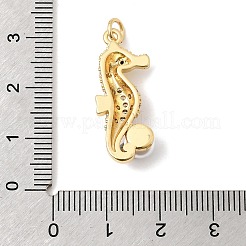 Brass Micro Pave Clear Cubic Zirconia Pendants&nbsp;KK-Z160-10G