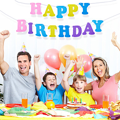 Non-Woven Fabric Cloth Happy Birthday Word Garlands&nbsp;AJEW-WH0398-007
