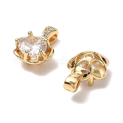 Brass Micro Pave Clear Cubic Zirconia Charms&nbsp;KK-A259-31G