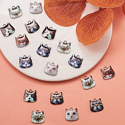 60Pcs 6 Colors Zinc Alloy Enamel Pendants&nbsp;ENAM-CJ0001-77
