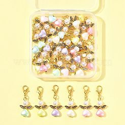 32Pcs Angel Imitation Pearl Acrylic with Alloy Pendant Decorations&nbsp;HJEW-FS00040-02