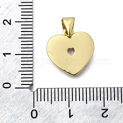 Brass Micro Pave Cubic Zirconia Heart Charms&nbsp;KK-V010-21G
