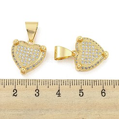 Brass Micro Pave Clear Cubic Zirconia Pendants&nbsp;ZIRC-P115-07C-G