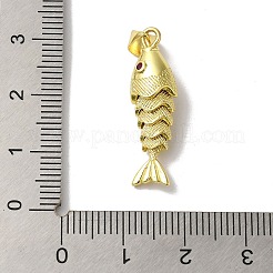 Brass Micro Pave Cubic Zirconia Pendants&nbsp;KK-H487-23G-02