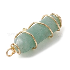 Natural Green Aventurine Copper Wire Wrapped Pointed Pendants&nbsp;PALLOY-JF02461-04