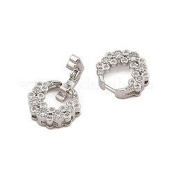 Brass Micro Pave Clear Cubic Zirconia Fold Over Clasps&nbsp;KK-C075-02P