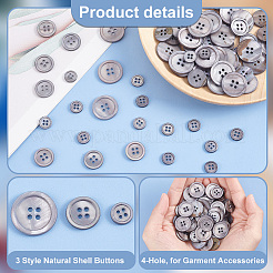 3 Style Natural Shell Buttons&nbsp;BUTT-PH0001-21