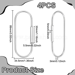 4Pcs 304 Stainless Steel Screw Carabiner Lock Charms&nbsp;STAS-UN0063-99