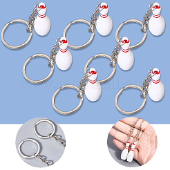 16Pcs Alloy Resin Pendant Keychain&nbsp;KEYC-SP0001-35