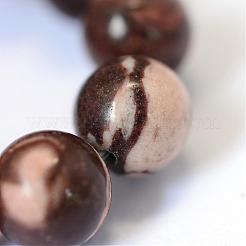 Natural Zebra Jasper Round Bead Strands&nbsp;G-E334-4mm-12