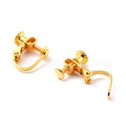 Brass Screw On Clip-on Earring Findings&nbsp;KK-L164-02G