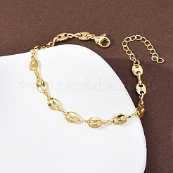 Brass Link Chain Bracelets for Women&nbsp;BJEW-C140-02G