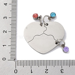 Best Friends Forever 201 Stainless Steel Rhinestone Connector Charms&nbsp;STAS-Q342-08B-P