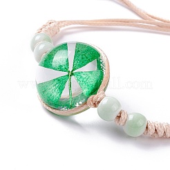 Handmade Dry Pressed Flower Link Bracelet for Girl Women&nbsp;BJEW-C004-01E