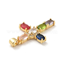 Rack Plating Brass Micro Pave Cubic Zirconia Pendants&nbsp;ZIRC-F129-29-G