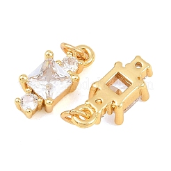 Brass Micro Pave Cubic Zirconia Charms&nbsp;KK-F927-18G