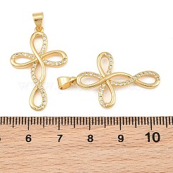 Brass Micro Pave Clear Cubic Zirconia Pendants&nbsp;CU-CBADC6C-04G