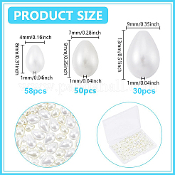 160Pcs 3 Styles Glass Pearl Teardrop Beads&nbsp;HY-NB0001-06A