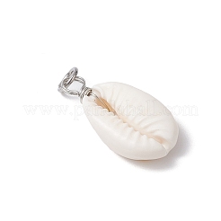 Natural Cowrie Shell Pendants&nbsp;PALLOY-JF03711-02