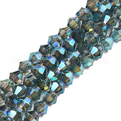 Electroplate Transparent Glass Beads Strands&nbsp;EGLA-Q026-016