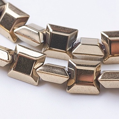 PVD Vacuum Plating Electroplate Non-magnetic Synthetic Hematite Beads Strands&nbsp;G-F534-I