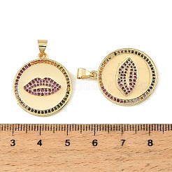Brass Micro Pave Colorful Cubic Zirconia Pendants&nbsp;CU-CBA9175-20G
