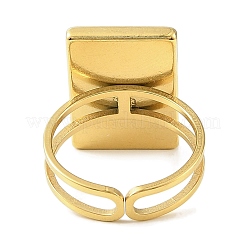 Ion Plating(IP) 304 Stainless Steel Open Cuff Ring for Women&nbsp;RJEW-F166-03G-01