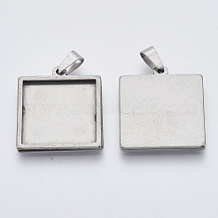 Tarnish Resistant 304 Stainless Steel Cabochon Connector Settings&nbsp;X-STAS-R101-04A