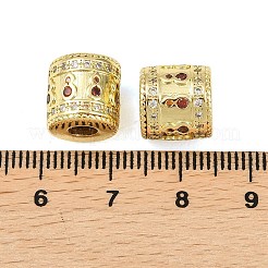 Brass Micro Pave Cubic Zirconia European Beads&nbsp;KK-D109-09A-G