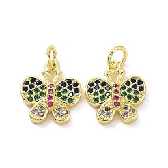 Brass Micro Pave Colorful Cubic Zirconia Charms&nbsp;KK-E068-VF096