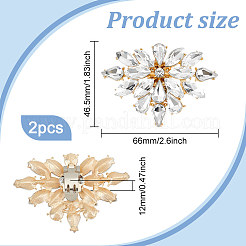 2Pcs Alloy Crystal Rhinestone Shoe Buckle Clips&nbsp;FIND-FG0003-18