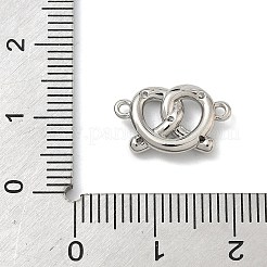 Brass Micro Pave Cubic Zirconia Heart Biscuit Connector Charms&nbsp;KK-G548-06P-01