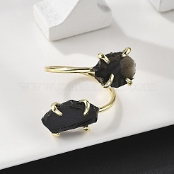 Natural Obsidian Cuff Rings&nbsp;RJEW-B122-02G-05