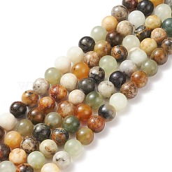 Natural Xiuyan Jade Bead Strands&nbsp;G-P075-39-8mm