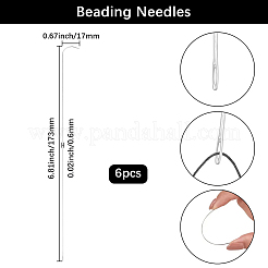 6Pcs Iron Bent Head Beading Needles for Bead Spinner&nbsp;TOOL-BBC0001-12
