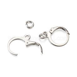 Brass Huggie Hoop Earring Findings & Open Jump Rings&nbsp;KK-TA0007-84A-P