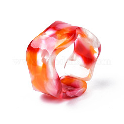 Resin Wave Cuff Ring&nbsp;RJEW-T022-011